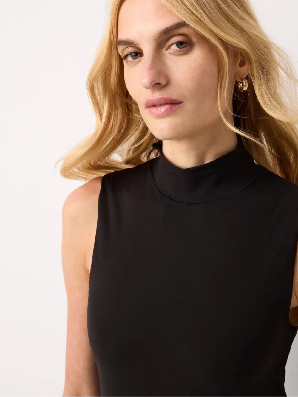 WHBM Forme Sleeveless Black Mock Neck Top - Picture 5 of 6